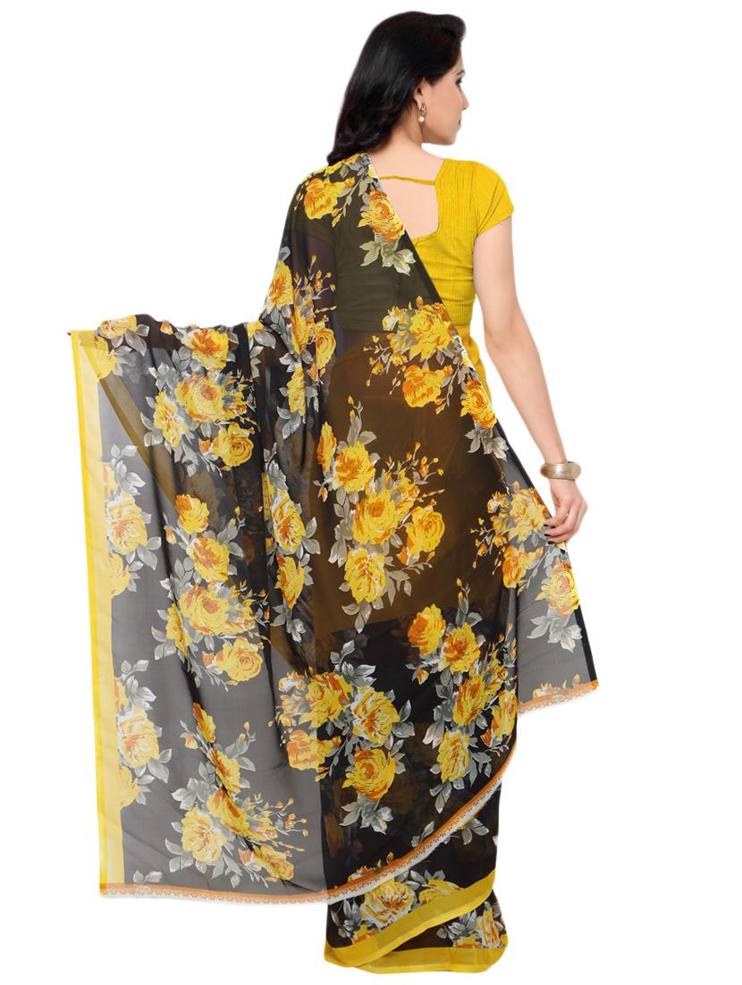 floral printed saree with blouse - 16426849 - Standard Image - 1