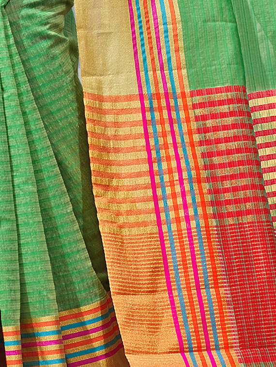 women's self design green colored saree with blouse - 16428472 - Standard Image - 1