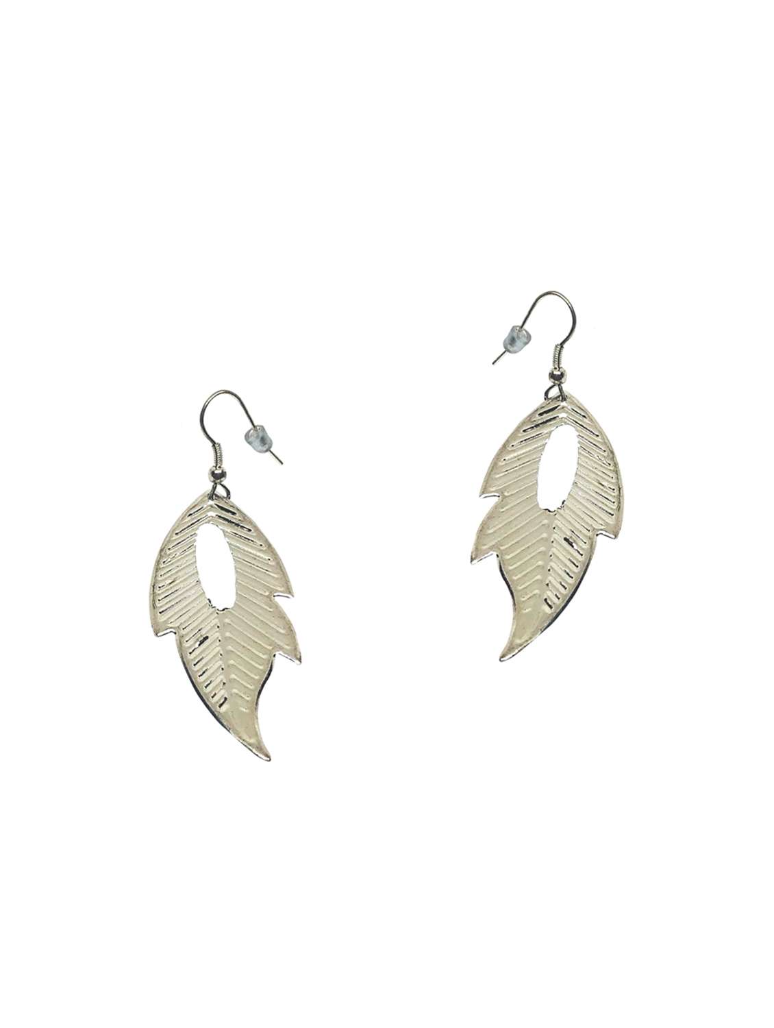 silver metal drop earring