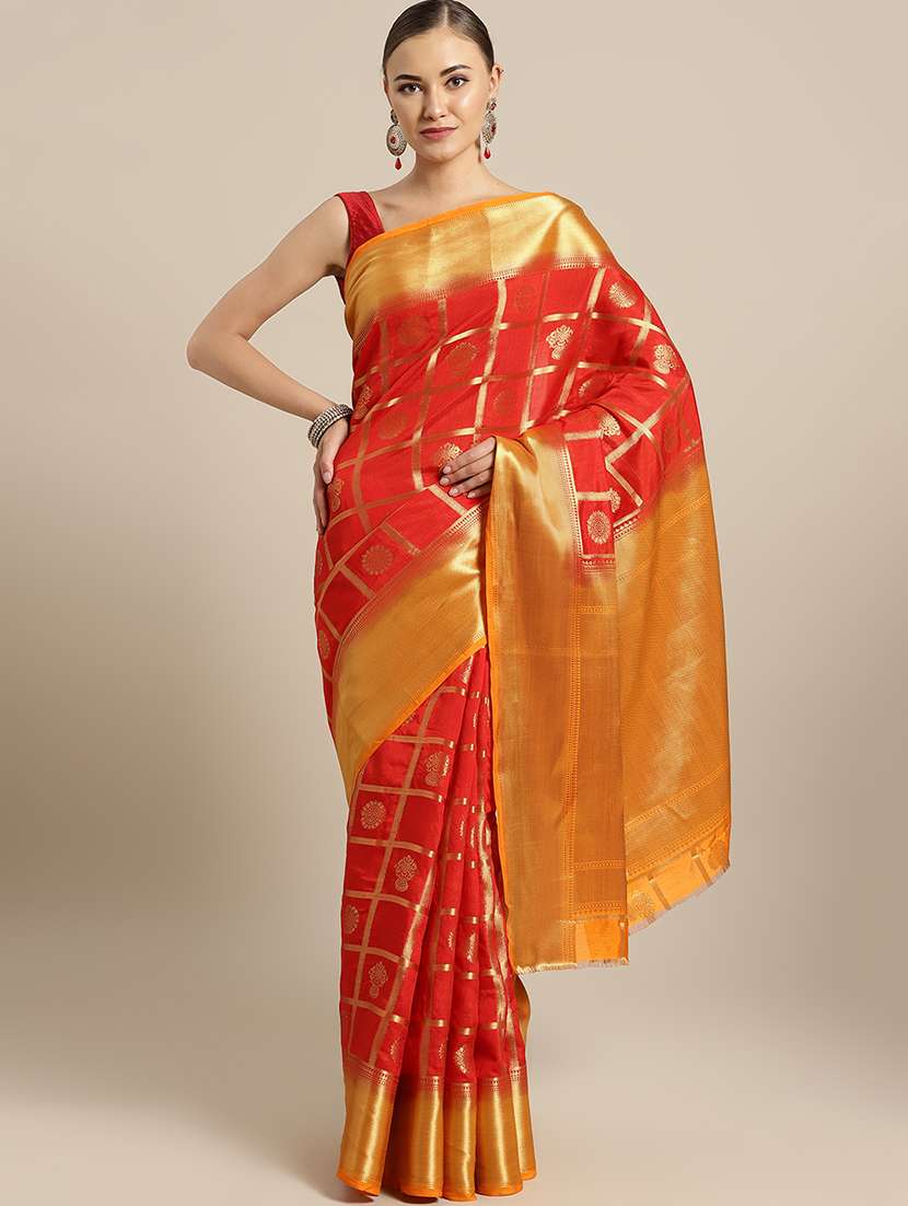 floral banarasi saree with blouse