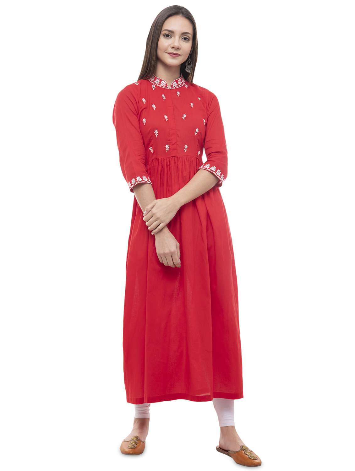 embroidered flared kurta