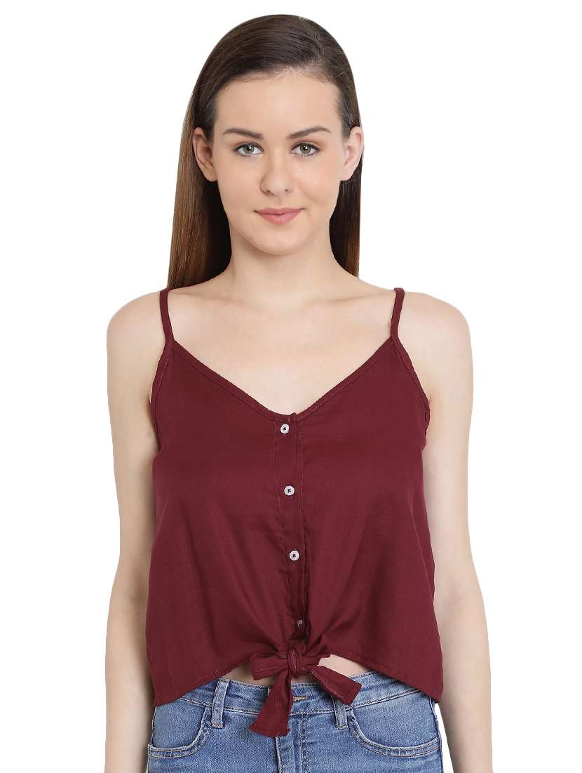 tie knot button detail solid top  - 16430800 -  Zoom Image - 0