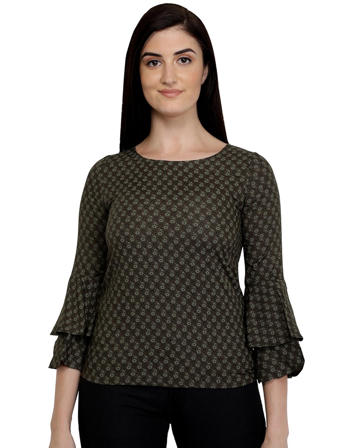 bell sleeved floral top - 16431174 - Zoom Image - 0