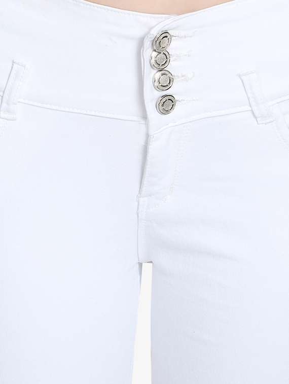 high rise solid cropped jeans  - 16432367 -  Standard Image - 4