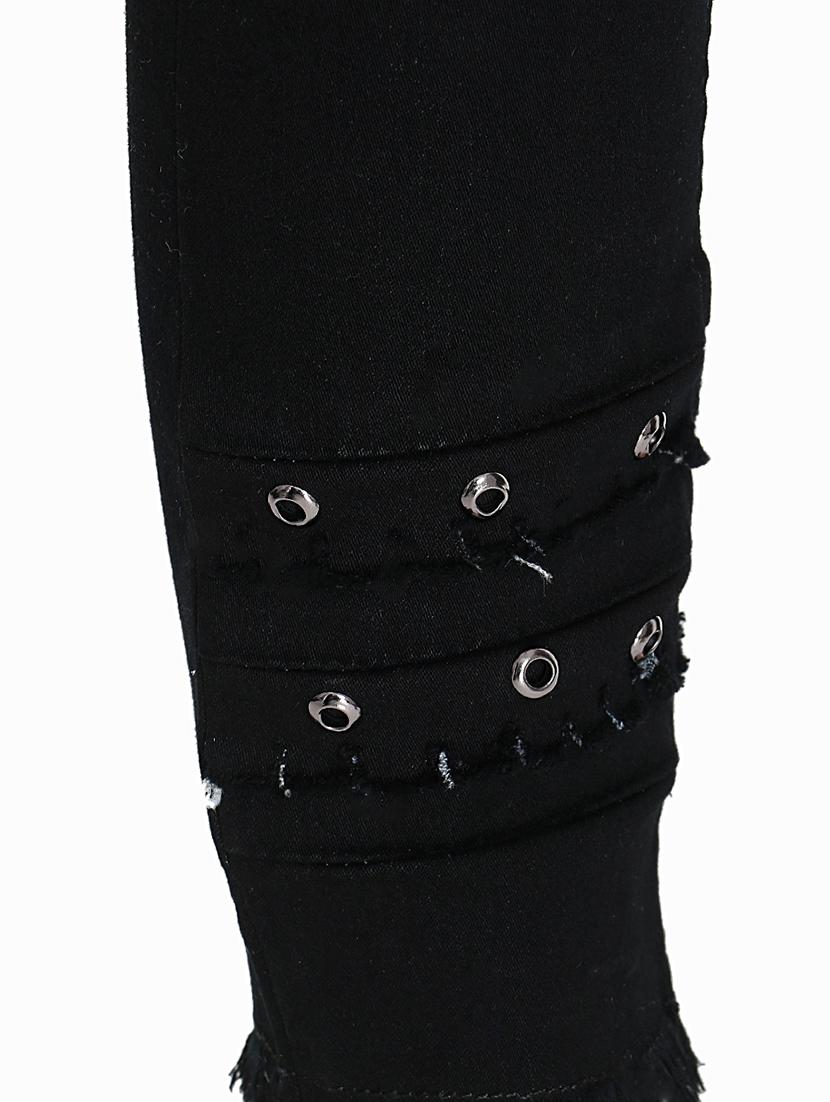 eyelet detail frayed hem jeans - 16432494 - Standard Image - 4