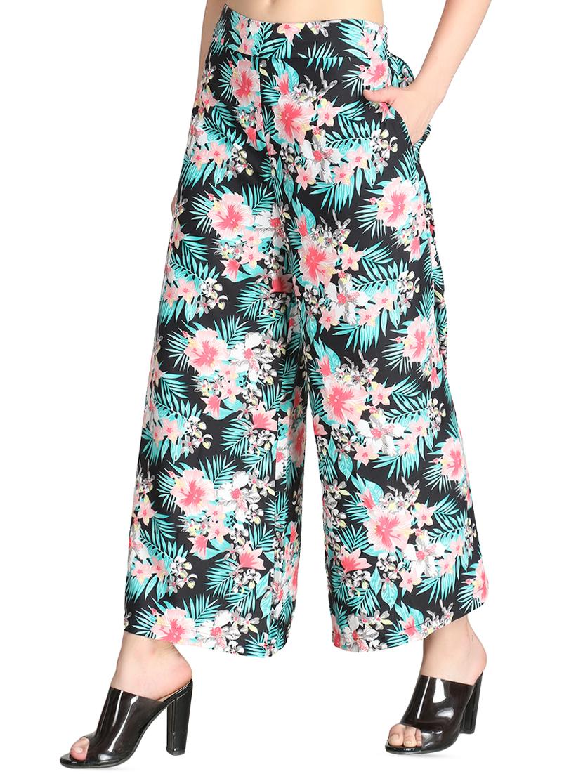 floral printed flared palazzo - 16432747 -  Standard Image - 1