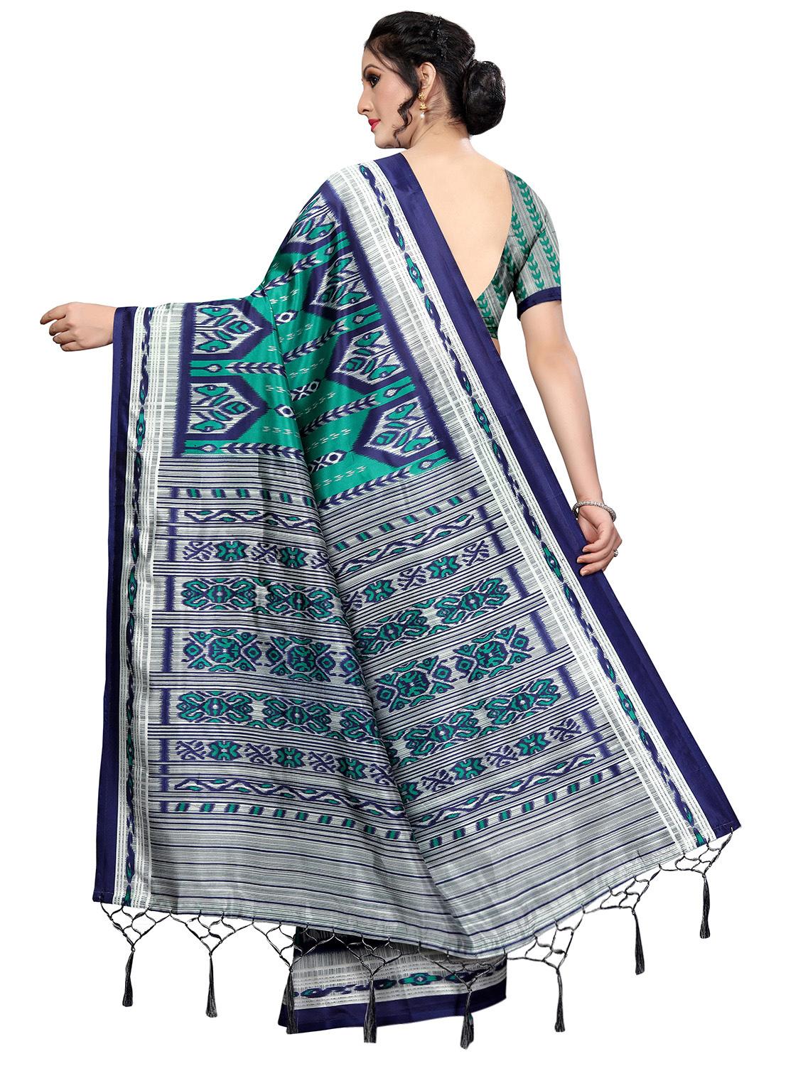 ikat printed bhagalpuri saree with blouse - 16436646 -  Standard Image - 1