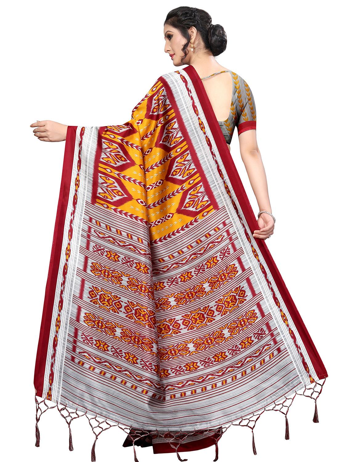 ikat printed bhagalpuri saree with blouse - 16436647 -  Standard Image - 1