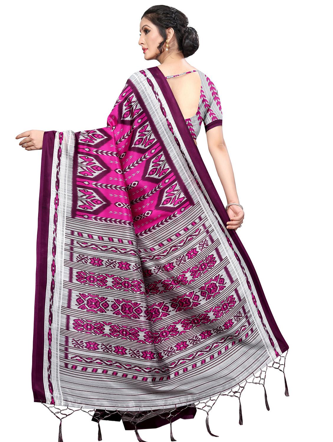 ikat printed bhagalpuri saree with blouse - 16436649 -  Standard Image - 1