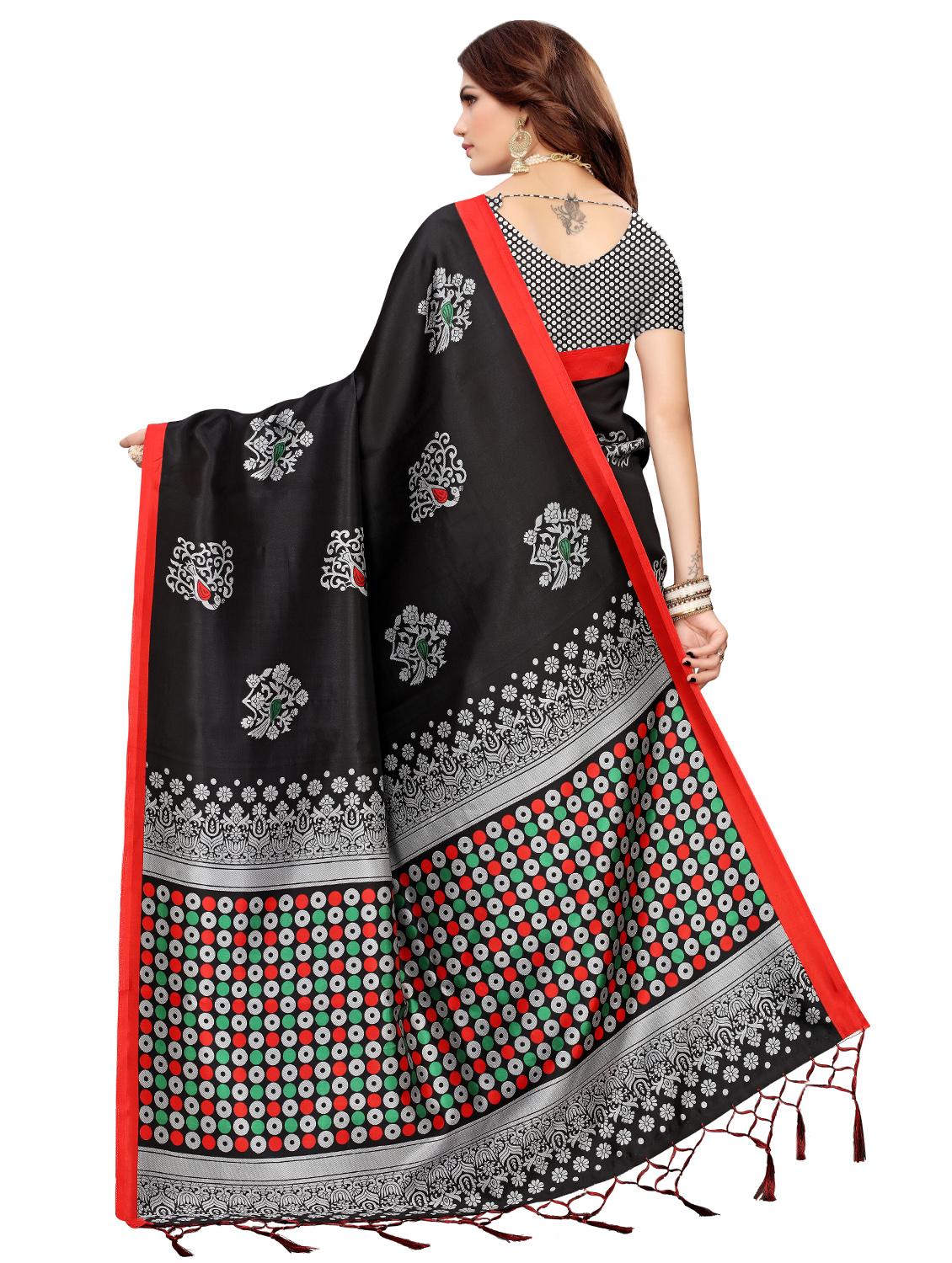 conversational printed bhagalpuri saree with blouse - 16436666 -  Standard Image - 1