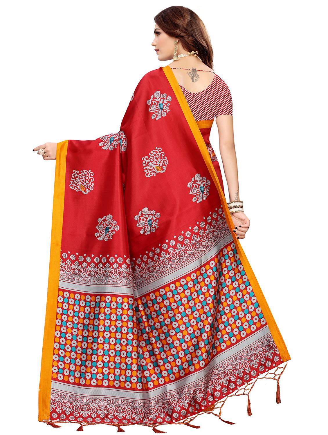 conversational printed bhagalpuri saree with blouse - 16436669 -  Standard Image - 1