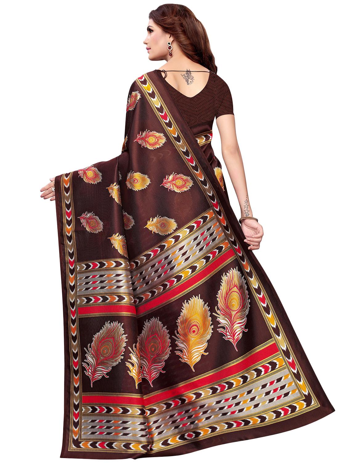 printed half and half saree with blouse - 16438589 - Standard Image - 1