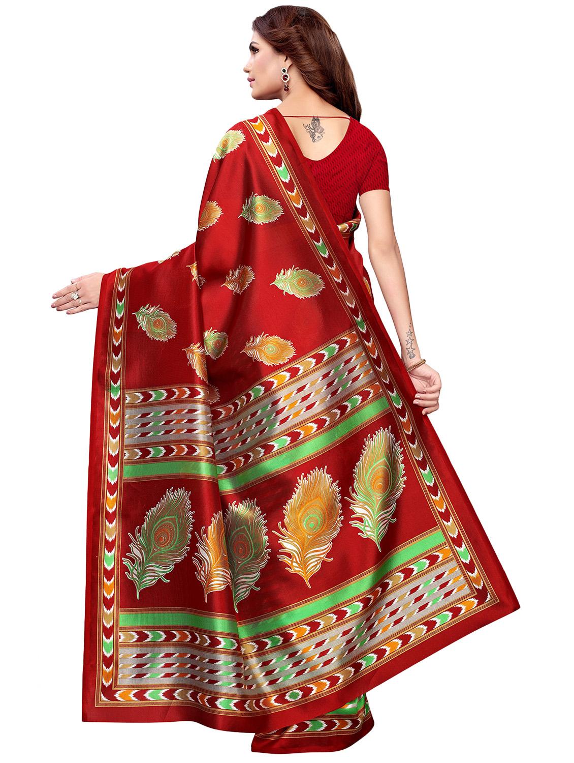 printed half and half saree with blouse - 16438591 - Standard Image - 1