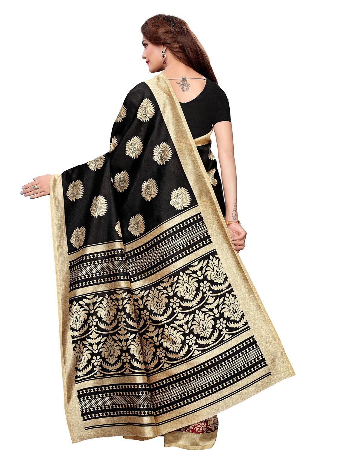 printed half & half saree with blouse - 16438610 - Standard Image - 1
