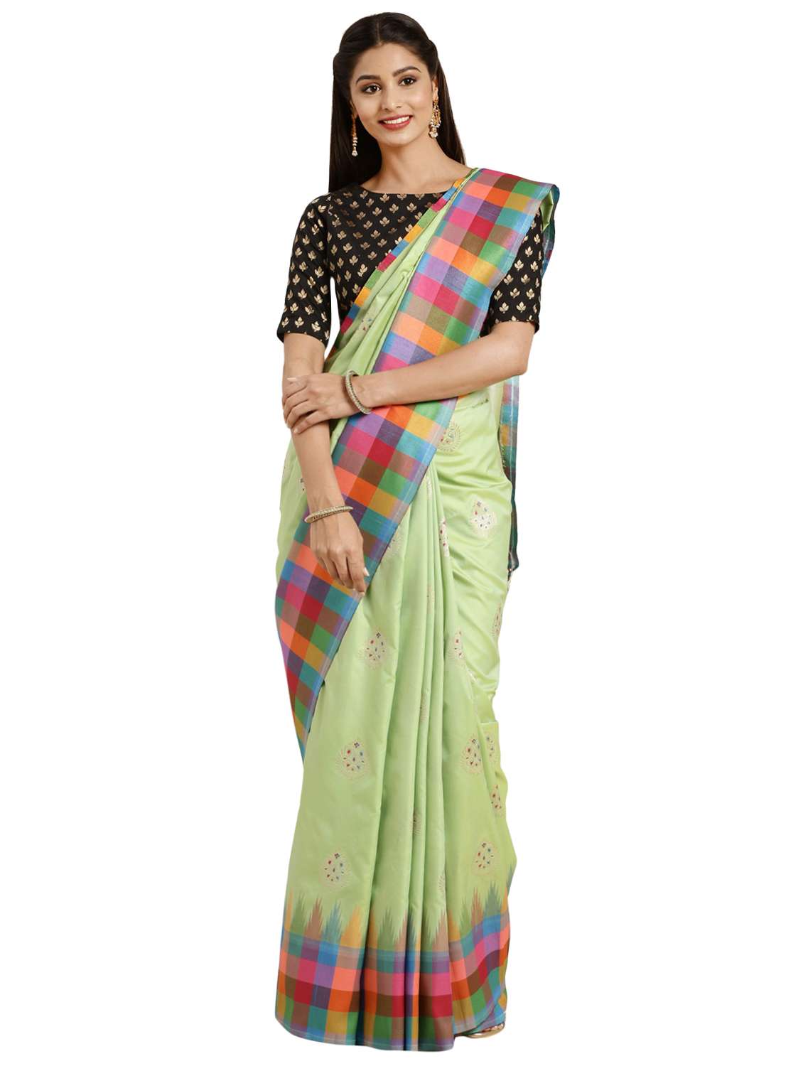 Motif Kanjivaram Saree With Blouse