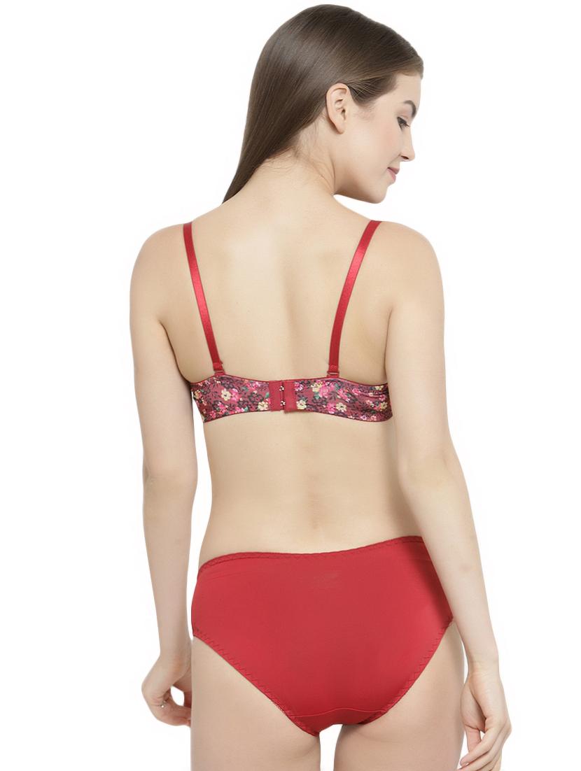 floral bow patch bra and panty set - 16439491 - Standard Image - 1