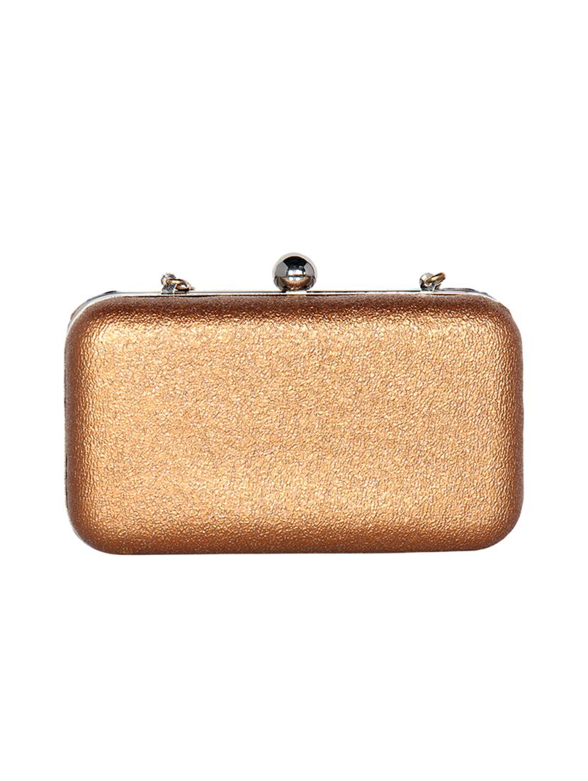 orange leatherette (pu) box clutch - 16440947 - Standard Image - 1