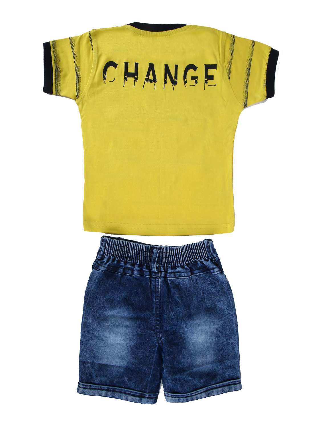 yellow cotton shorts set - 16441149 - Standard Image - 1