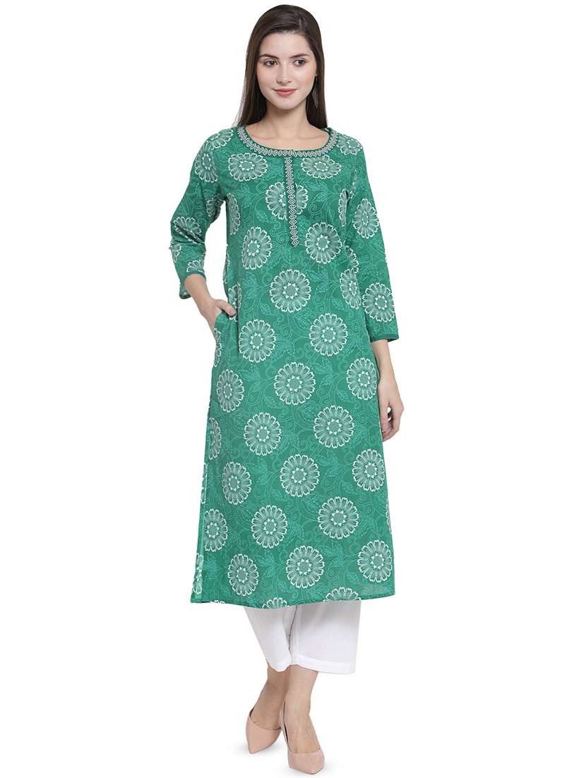 printed straight kurta
