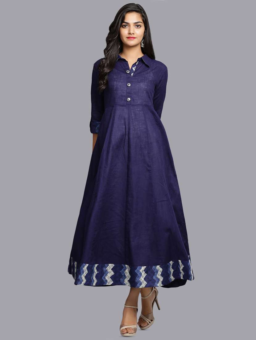 indigo anarkali kurta