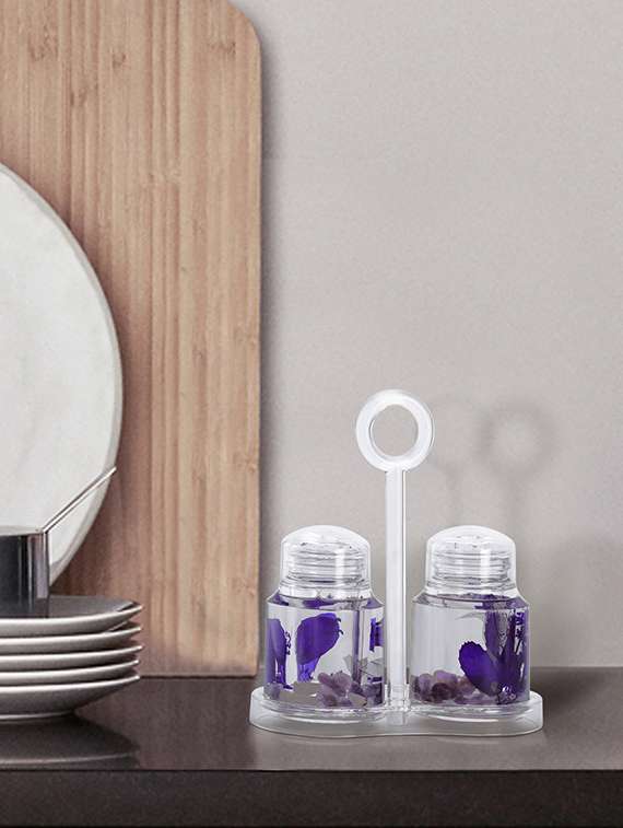  transparent agua acrylic pepper salt holder