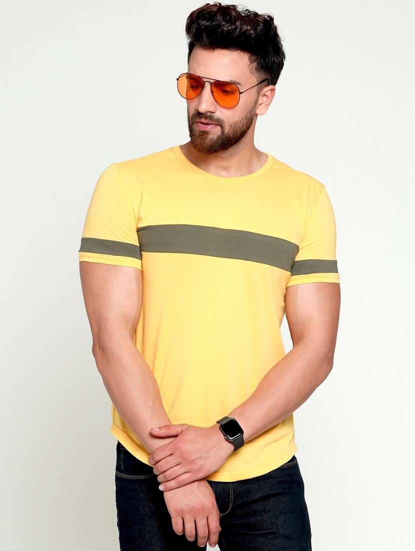 yellow striped t-shirt - 16445109 -  Standard Image - 1