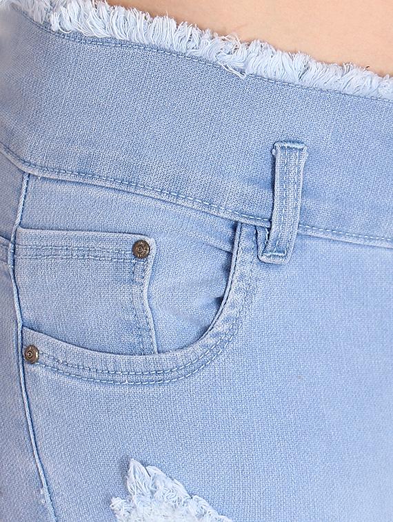 frayed hem distressed capri - 16445178 - Standard Image - 4