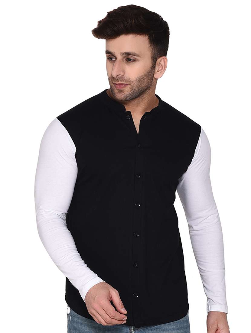 men black slim fit color block t-shirt