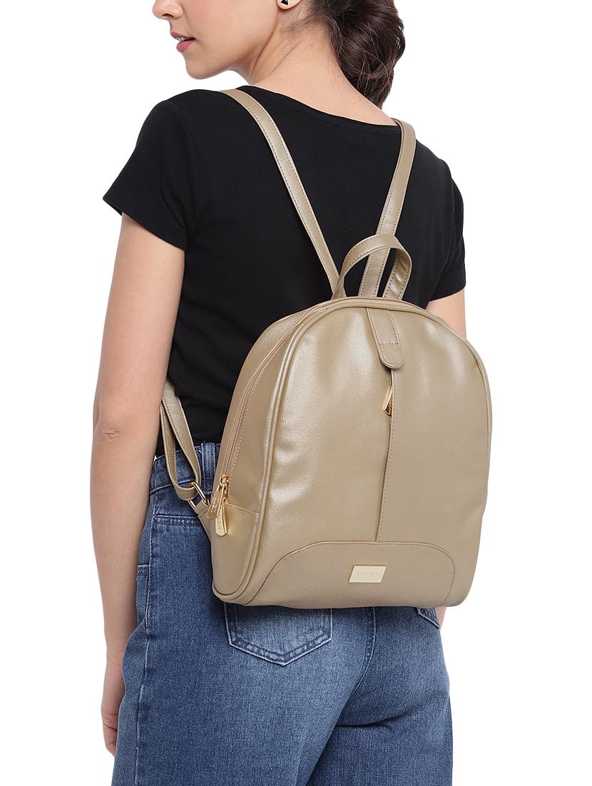 gold leatherette (pu) regular backpack - 16447137 - Standard Image - 4