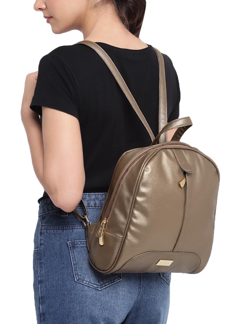 gold leatherette (pu) regular backpack - 16447139 - Standard Image - 4