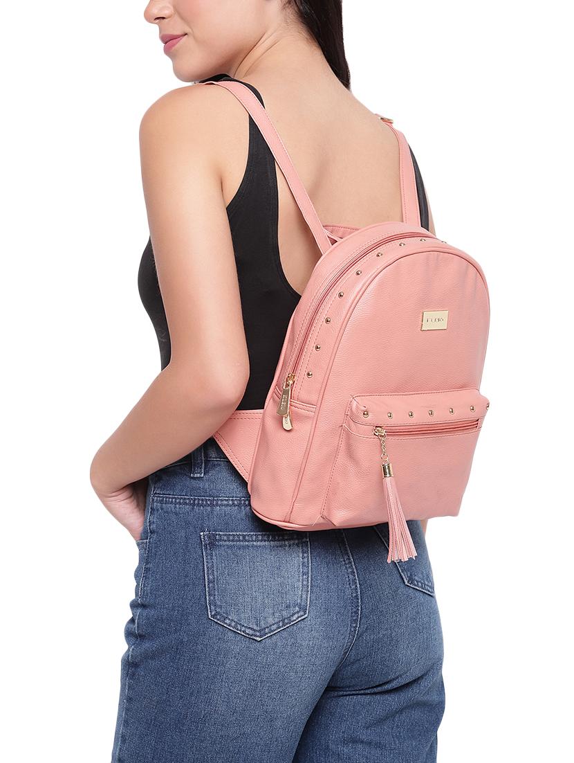 pink leatherette (pu) regular backpack - 16447147 - Standard Image - 4