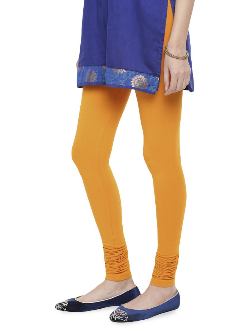 orange solid churidar - 16449108 - Standard Image - 1