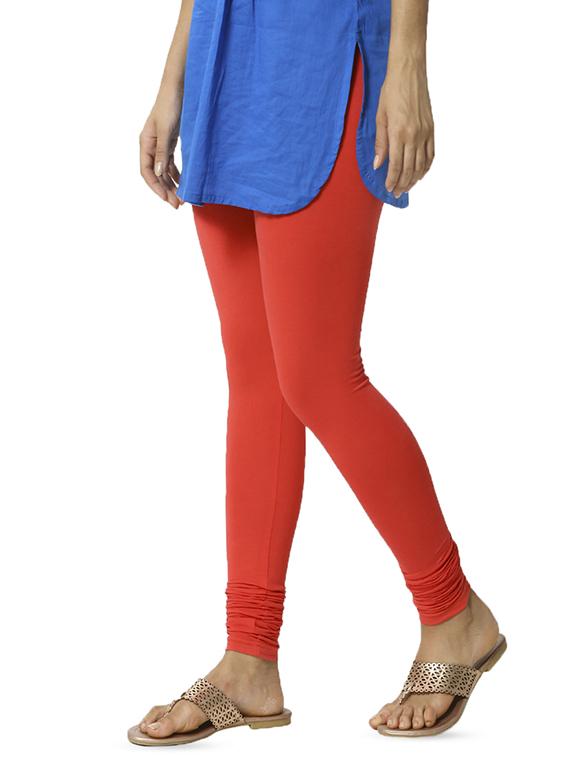 orange solid churidar - 16449114 - Standard Image - 1