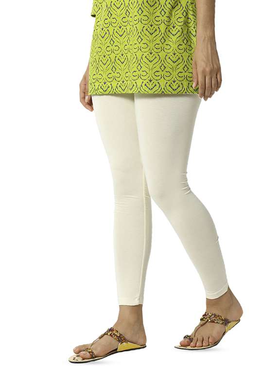 white solid full length leggings - 16449121 - Standard Image - 1