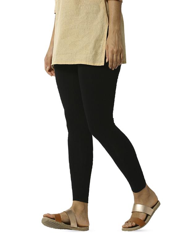 black solid full length leggings - 16449125 - Standard Image - 1