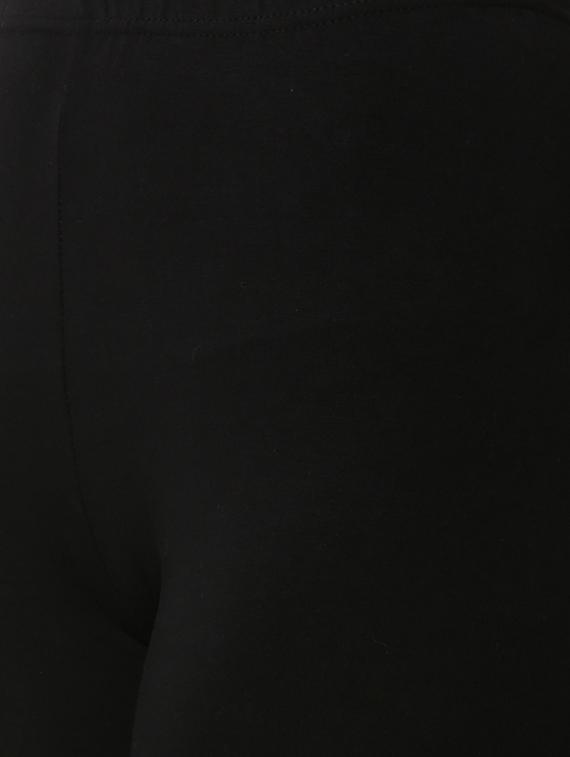 black solid full length leggings - 16449125 - Standard Image - 4