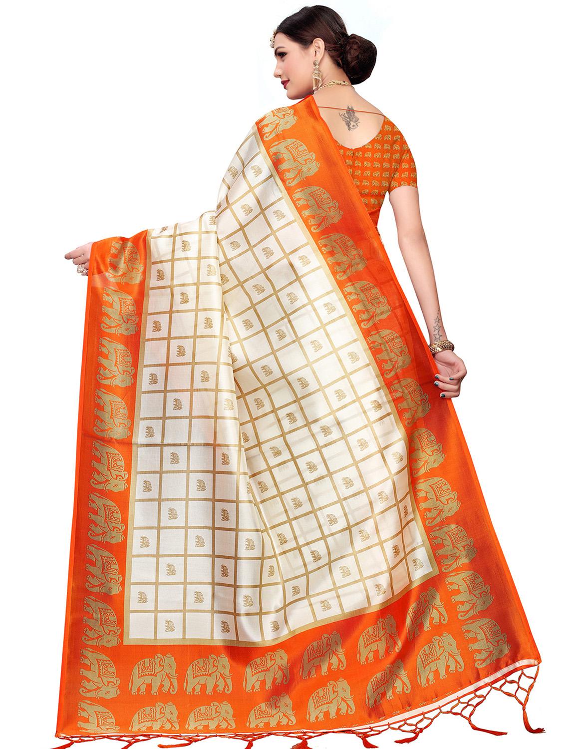 orange art silk mysore saree with blouse - 16451852 - Standard Image - 1