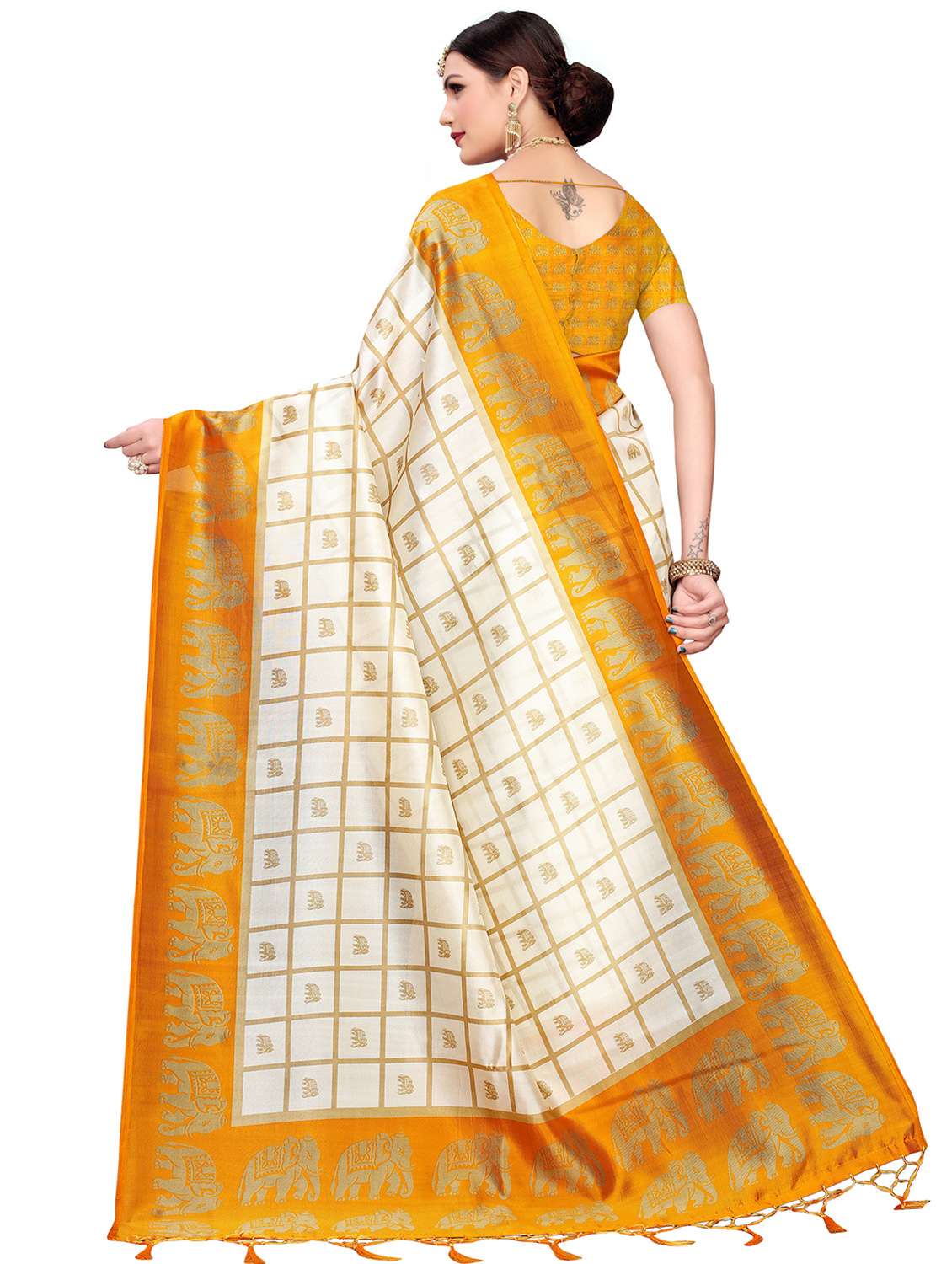 yellow art silk mysore saree with blouse - 16451855 -  Standard Image - 1