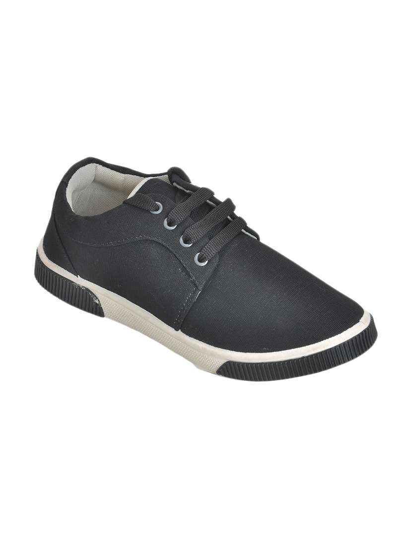 Buy online Ajanta Black Canvas Sneakers from Casual Shoes for Men