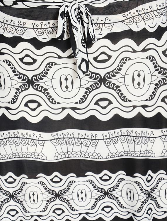 tie front printed a-line skirt - 16457166 - Standard Image - 4