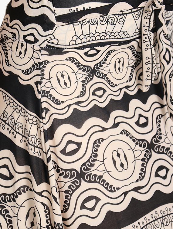 tie front printed a-line skirt - 16457167 - Standard Image - 4