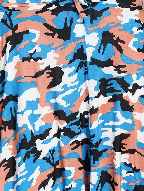tie front camouflage a-line skirt - 16457168 - Standard Image - 4