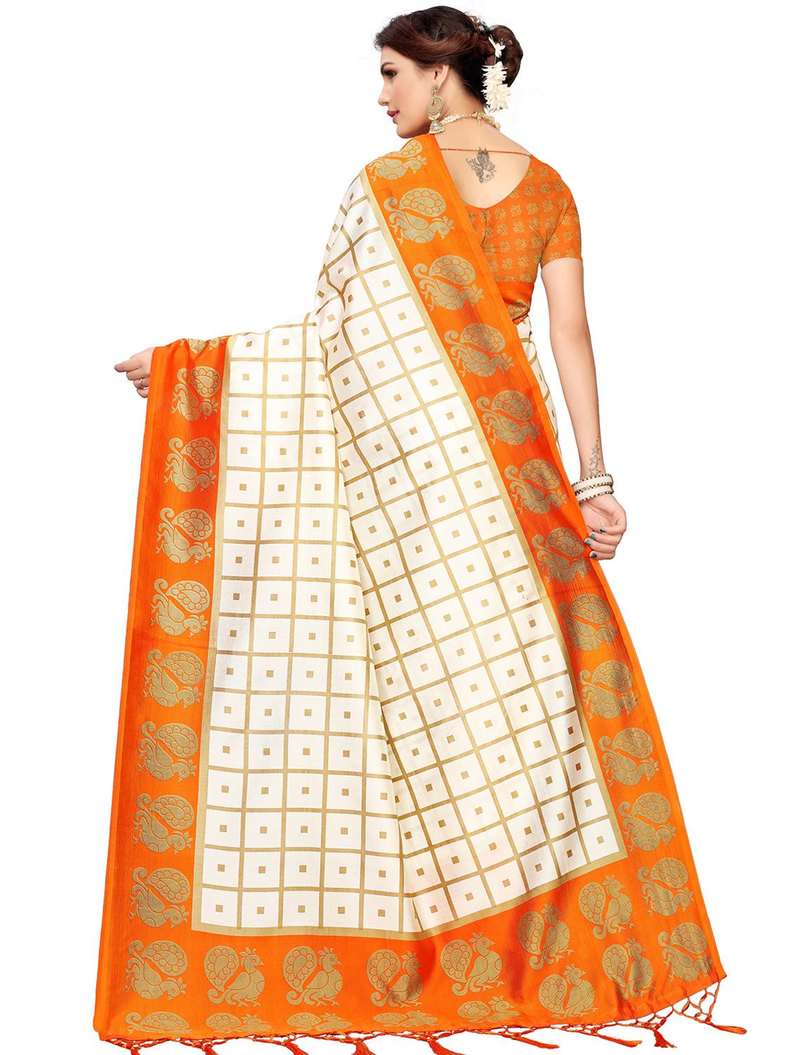 orange art silk mysore saree with blouse - 16457262 - Standard Image - 1