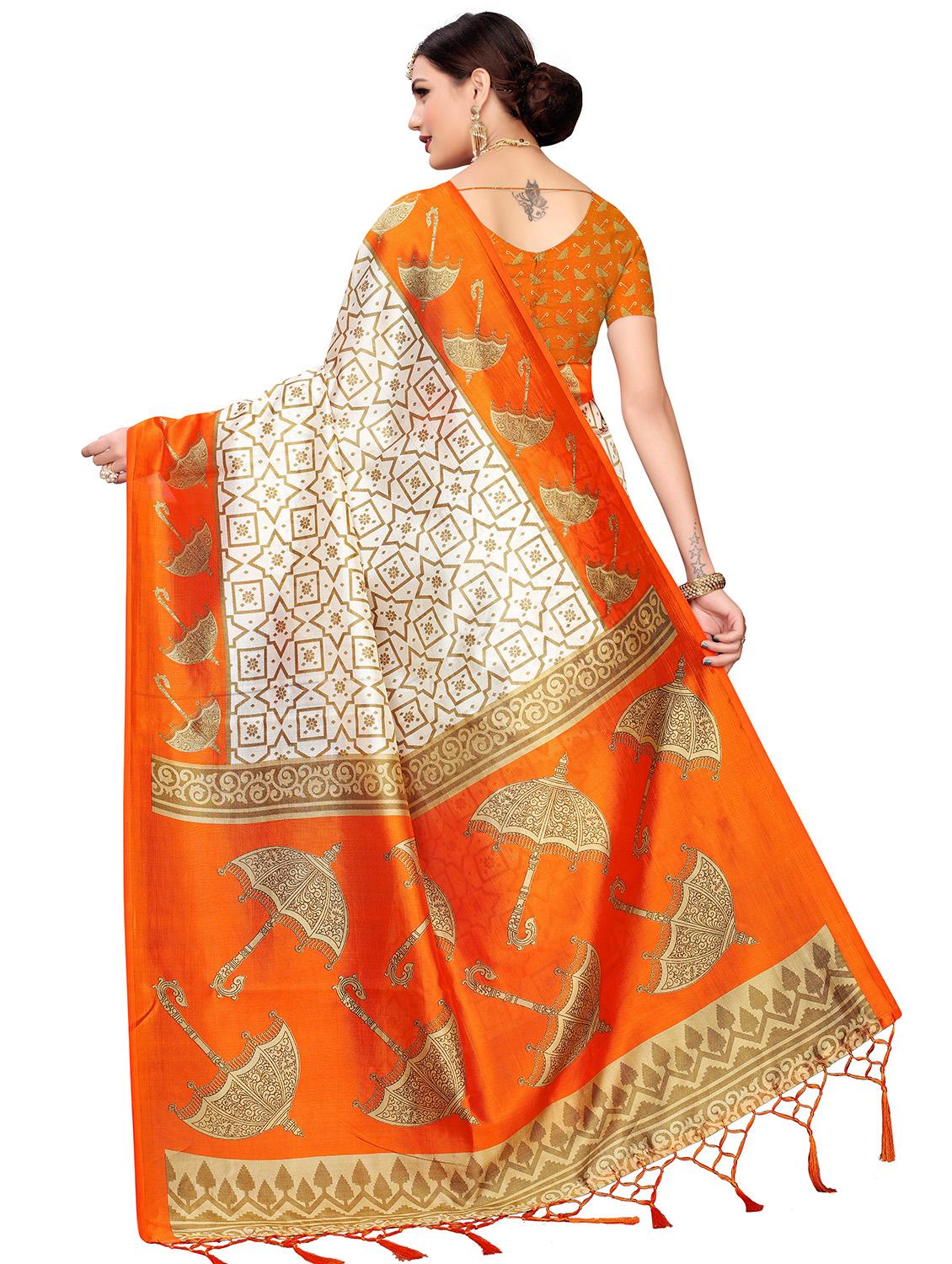 orange art silk mysore saree with blouse - 16457270 -  Standard Image - 1