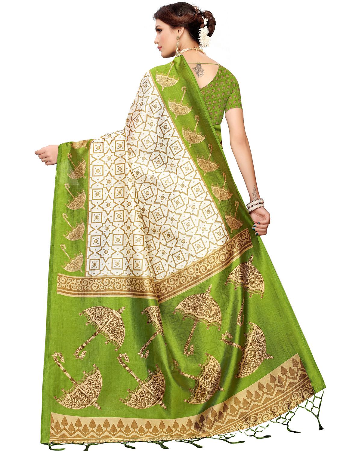 green art silk mysore saree with blouse - 16457272 - Standard Image - 1