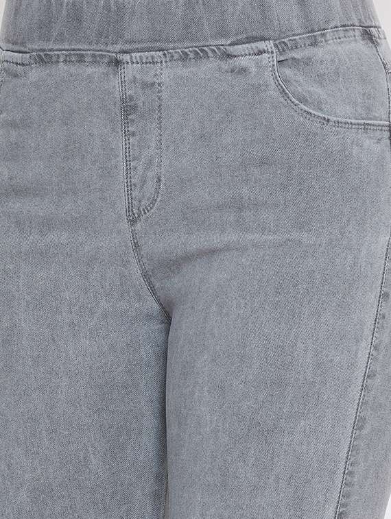 distressed detail solid jeggings  - 16459042 -  Standard Image - 4