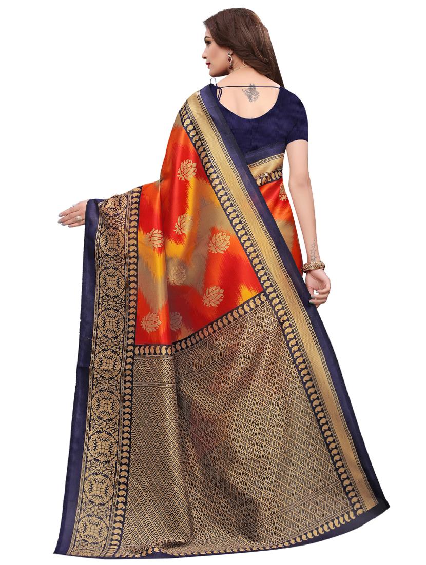 conversational printed saree with blouse - 16460039 - Standard Image - 1