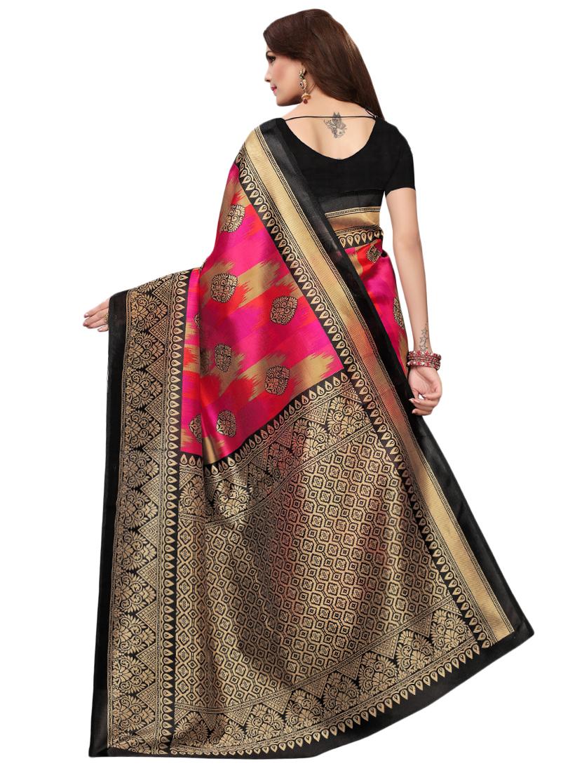 ikat printed saree with blouse - 16460046 -  Standard Image - 1