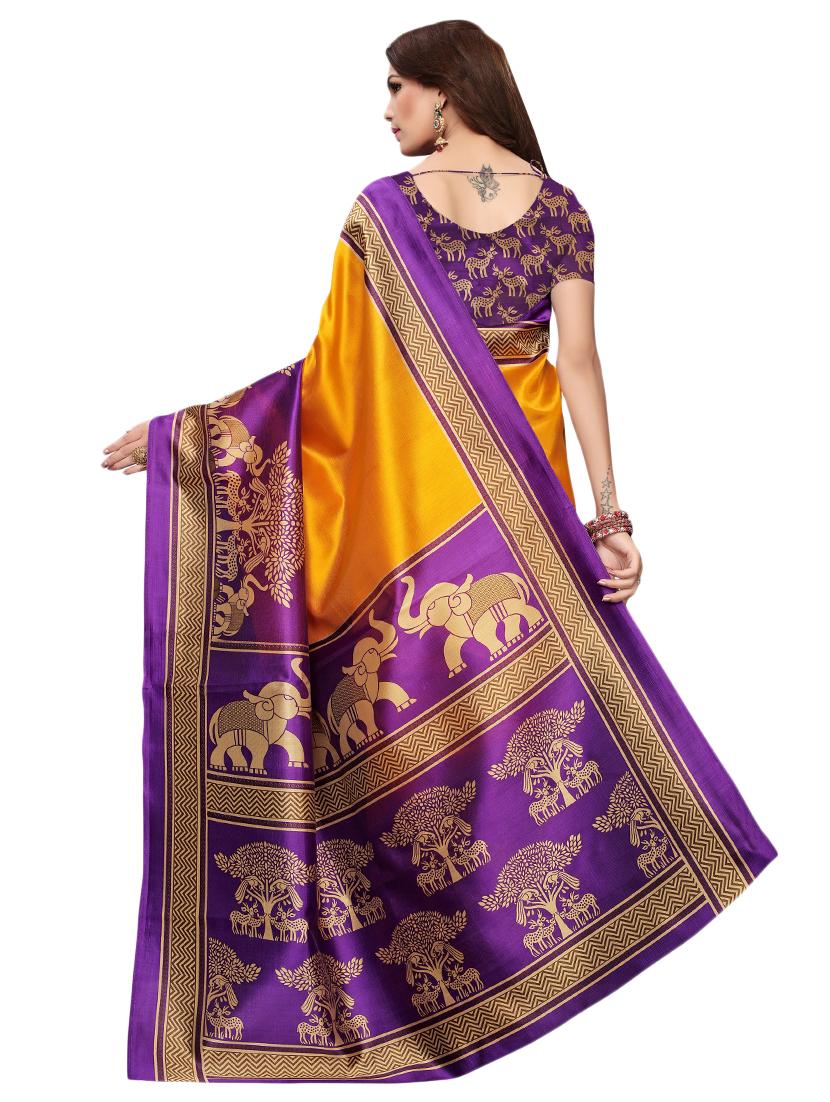 conversational printed saree with blouse - 16460056 -  Standard Image - 1