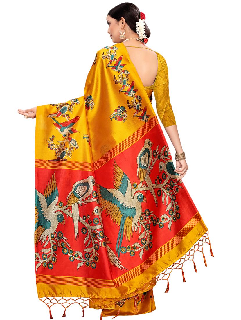 conversational printed saree with blouse - 16460176 -  Standard Image - 1